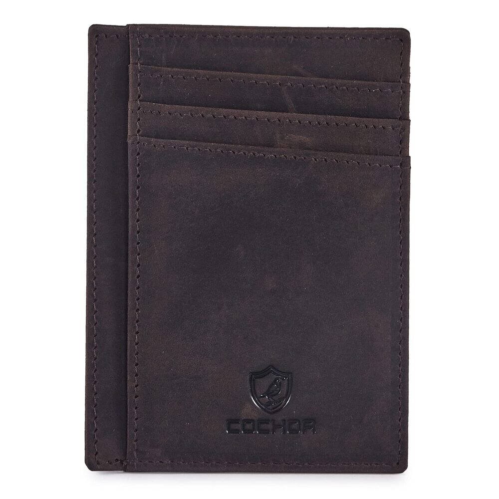 6986 Front Pocket Wallet Slim Minimalist Real Leather RFID Blocking Credit